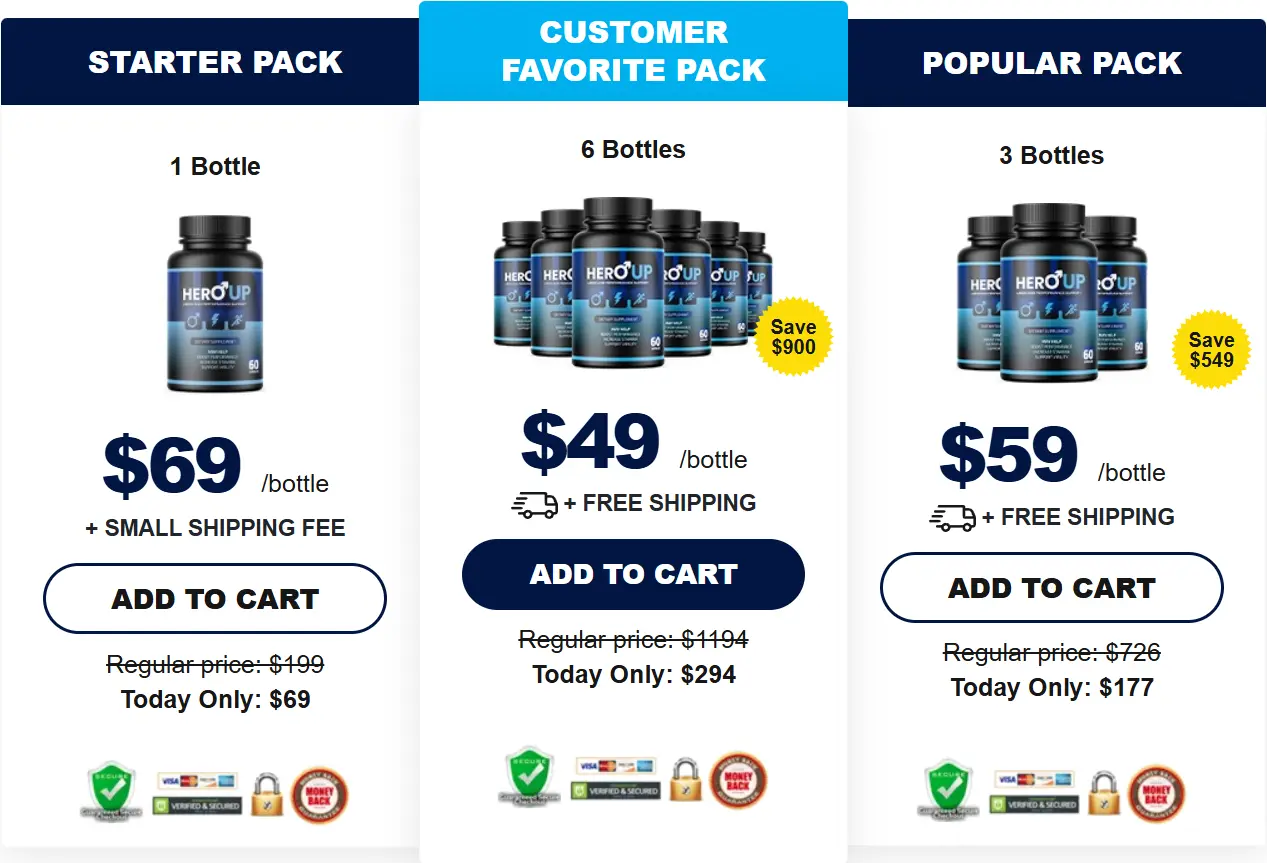 HeroUP Pricing Screenshot